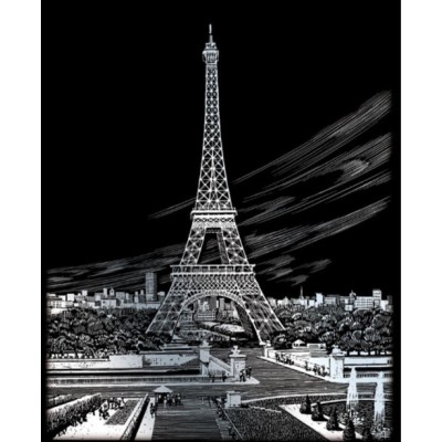 Carte à Graver ARGENT Royal & Langnickel 20x25cm - Tour Eiffel